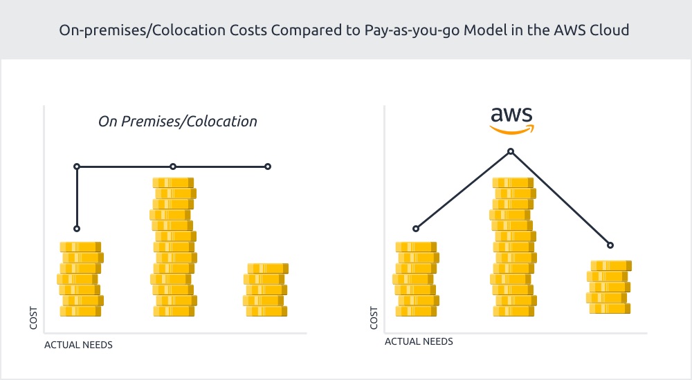 On-premises/Colocation Costs Compared to Pay-as-you-go Model in the AWS Cloud