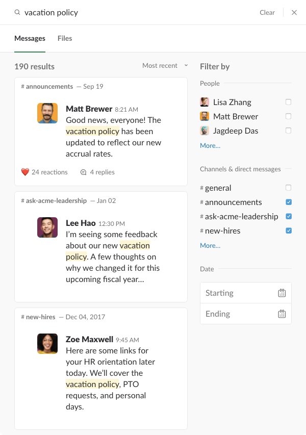 Slack search